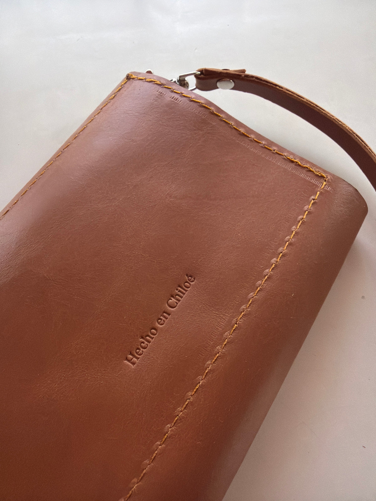 Billetera cuero caramelo