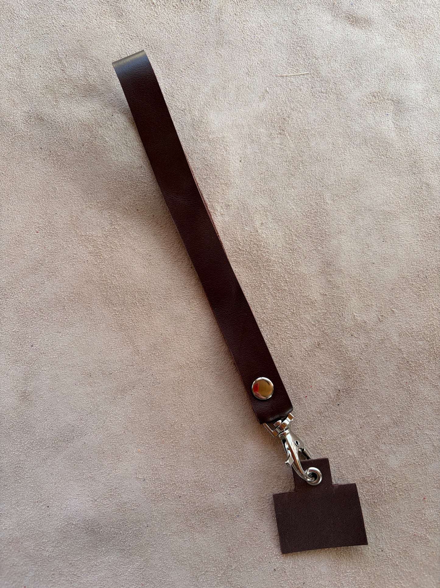 Lanyard de cuero Muñeca café chocolate