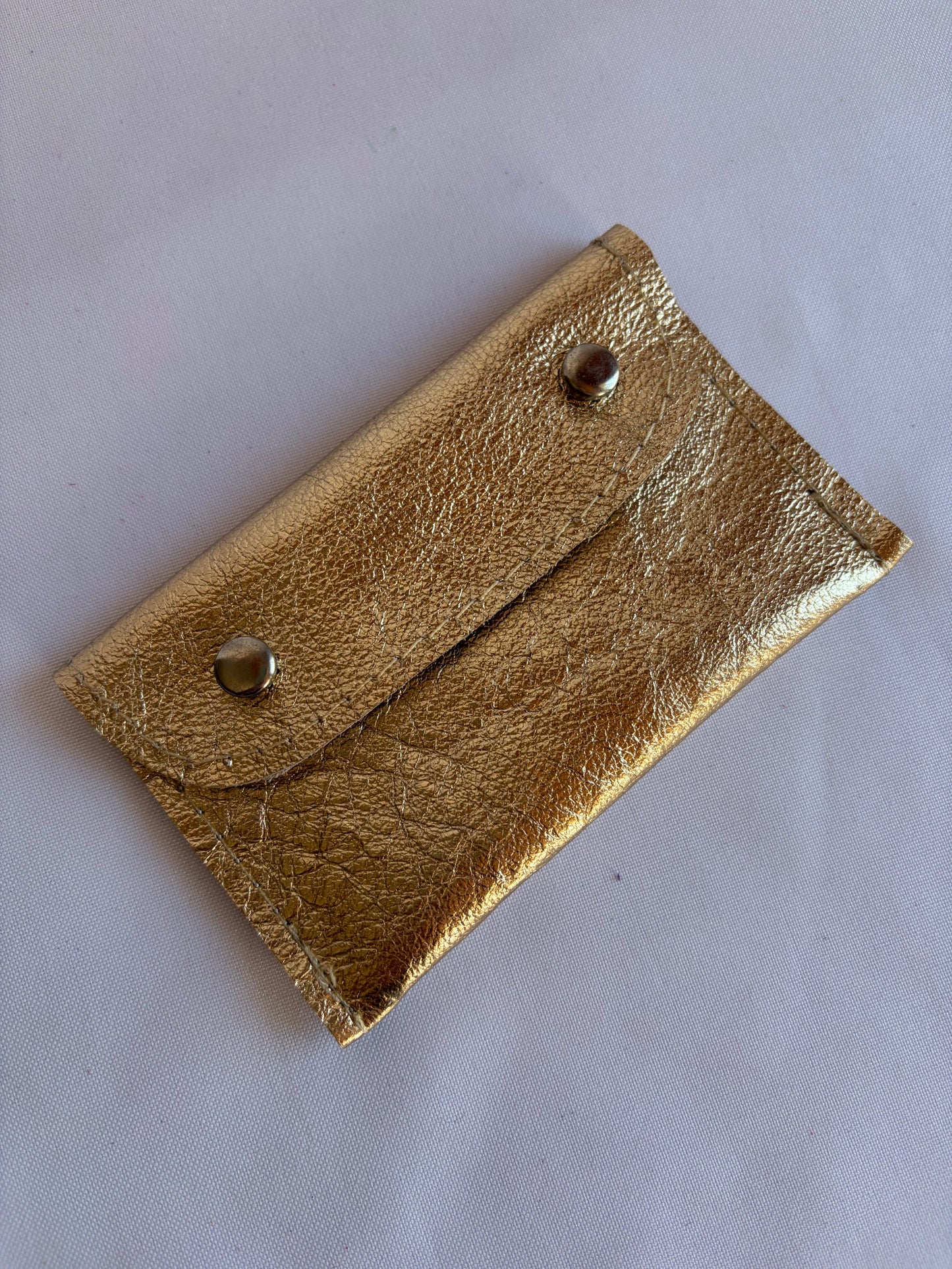 Tarjetero doble broche Dorado