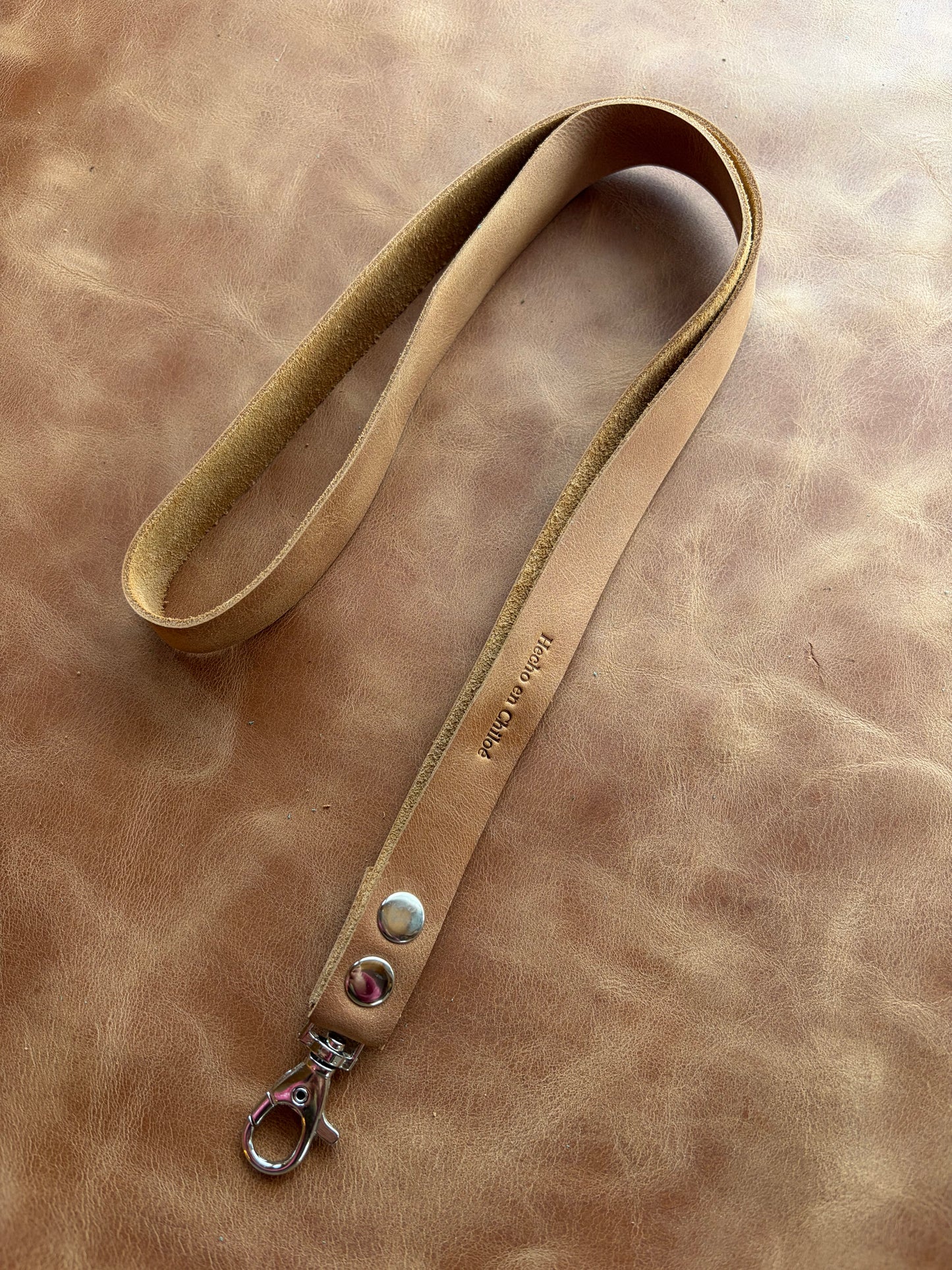 Lanyard cuero miel