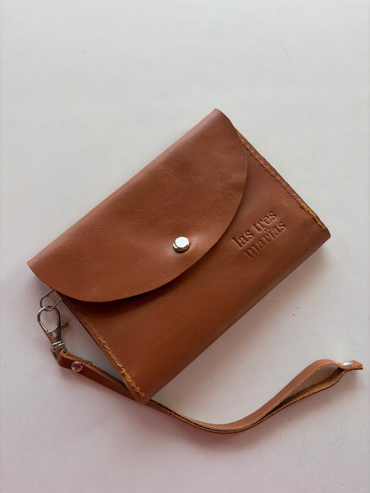 Billetera cuero caramelo