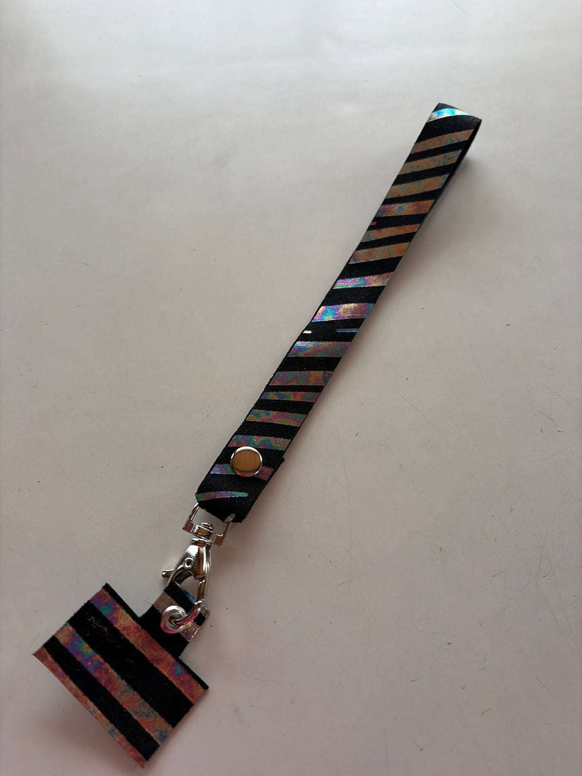 Lanyard de cuero Muñeca cebra tornasol