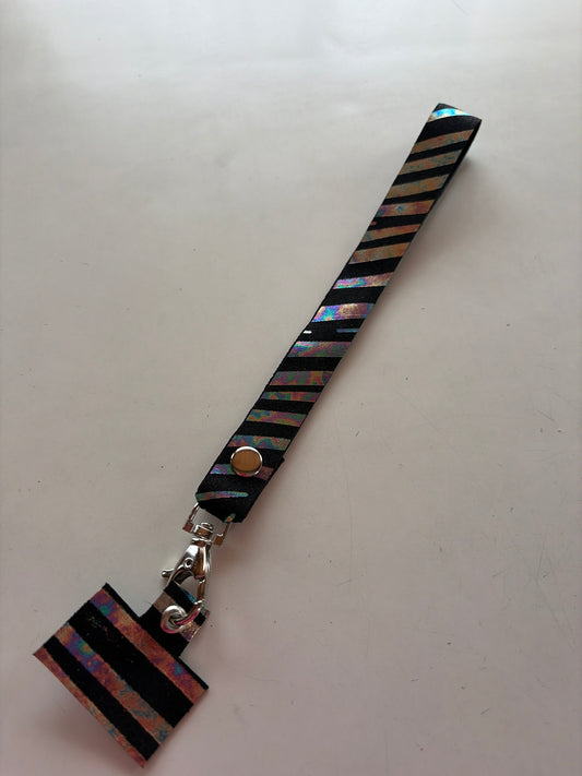 Lanyard de cuero Muñeca cebra tornasol