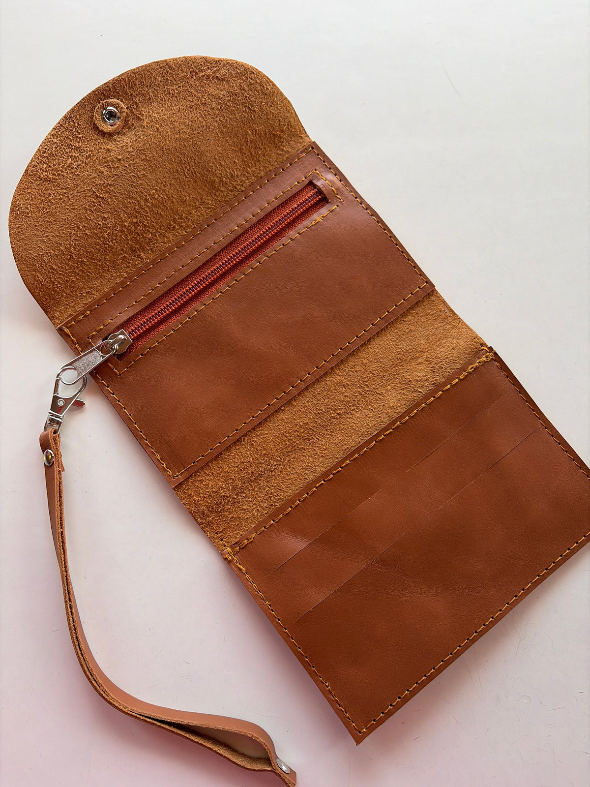 Billetera cuero caramelo