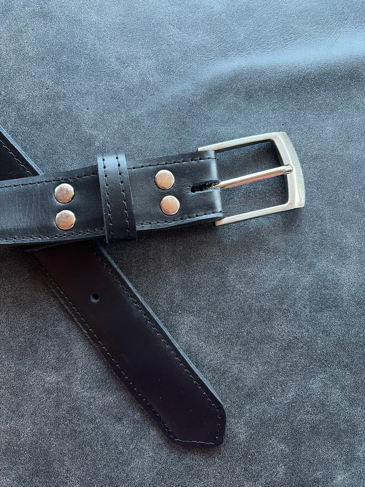 Cinturón cuero negro unisex