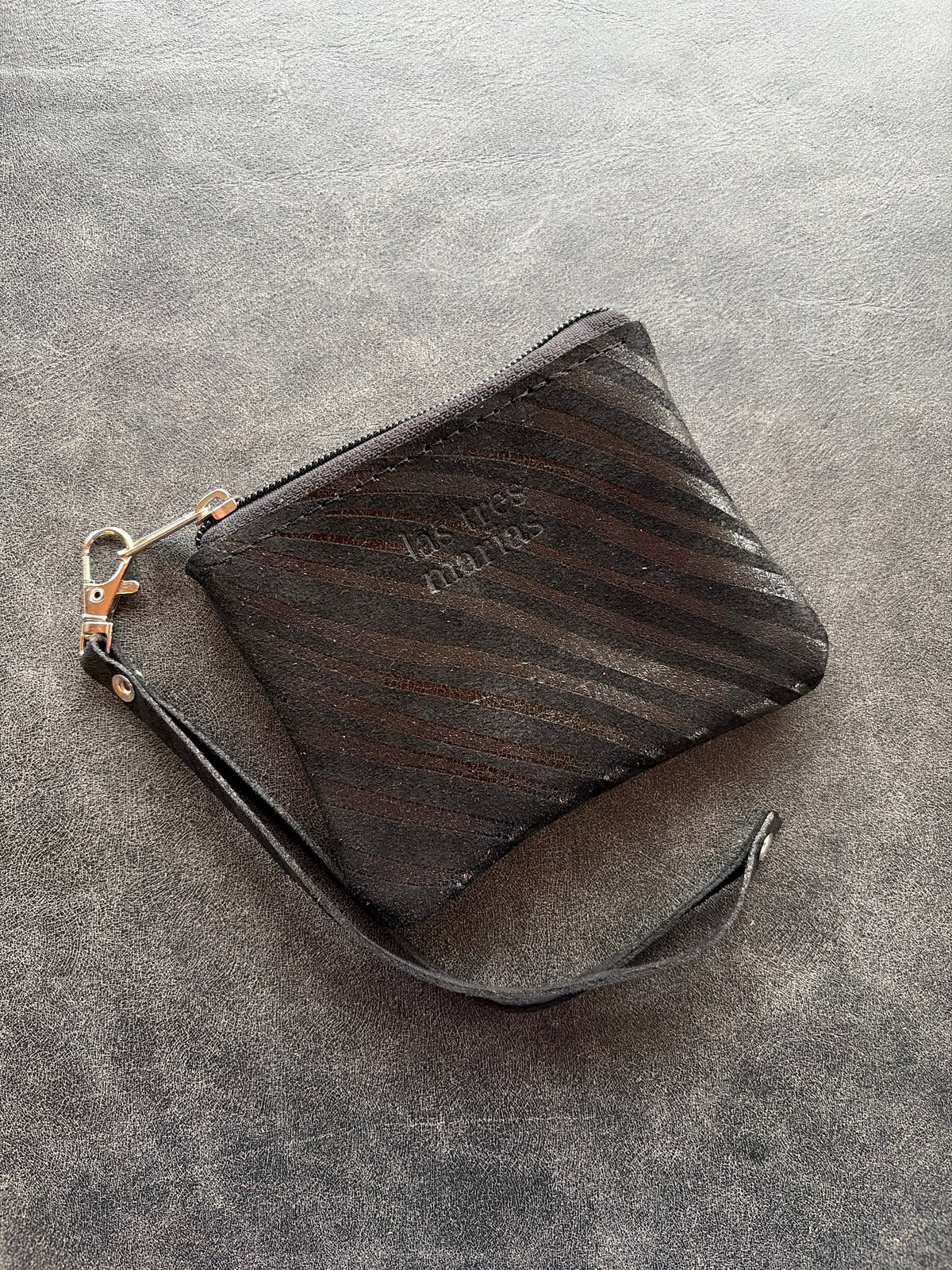 Monedero cuero cebra negro