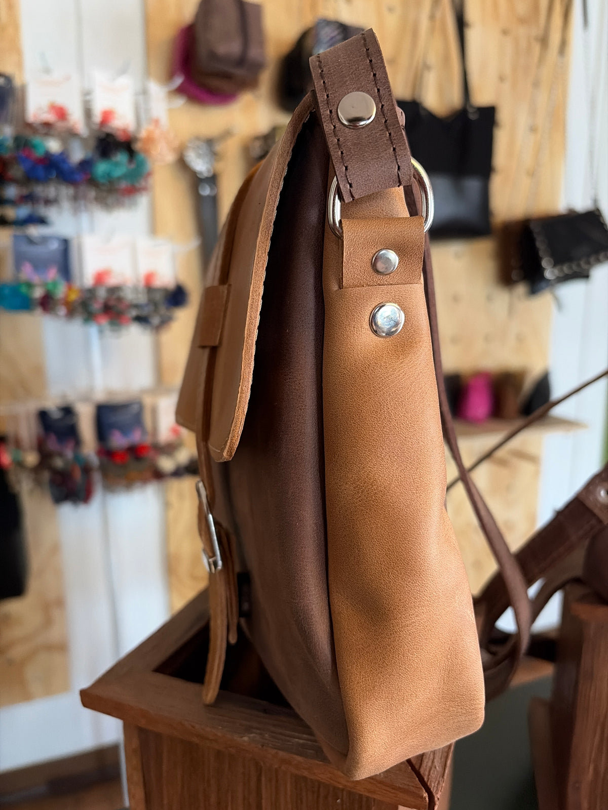 Bandolera Simone pocket miel & chocolate