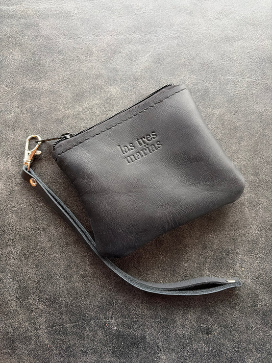 Monedero cuero negro everest