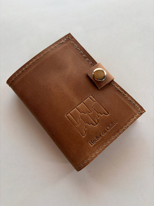 Billetera cuero miel
