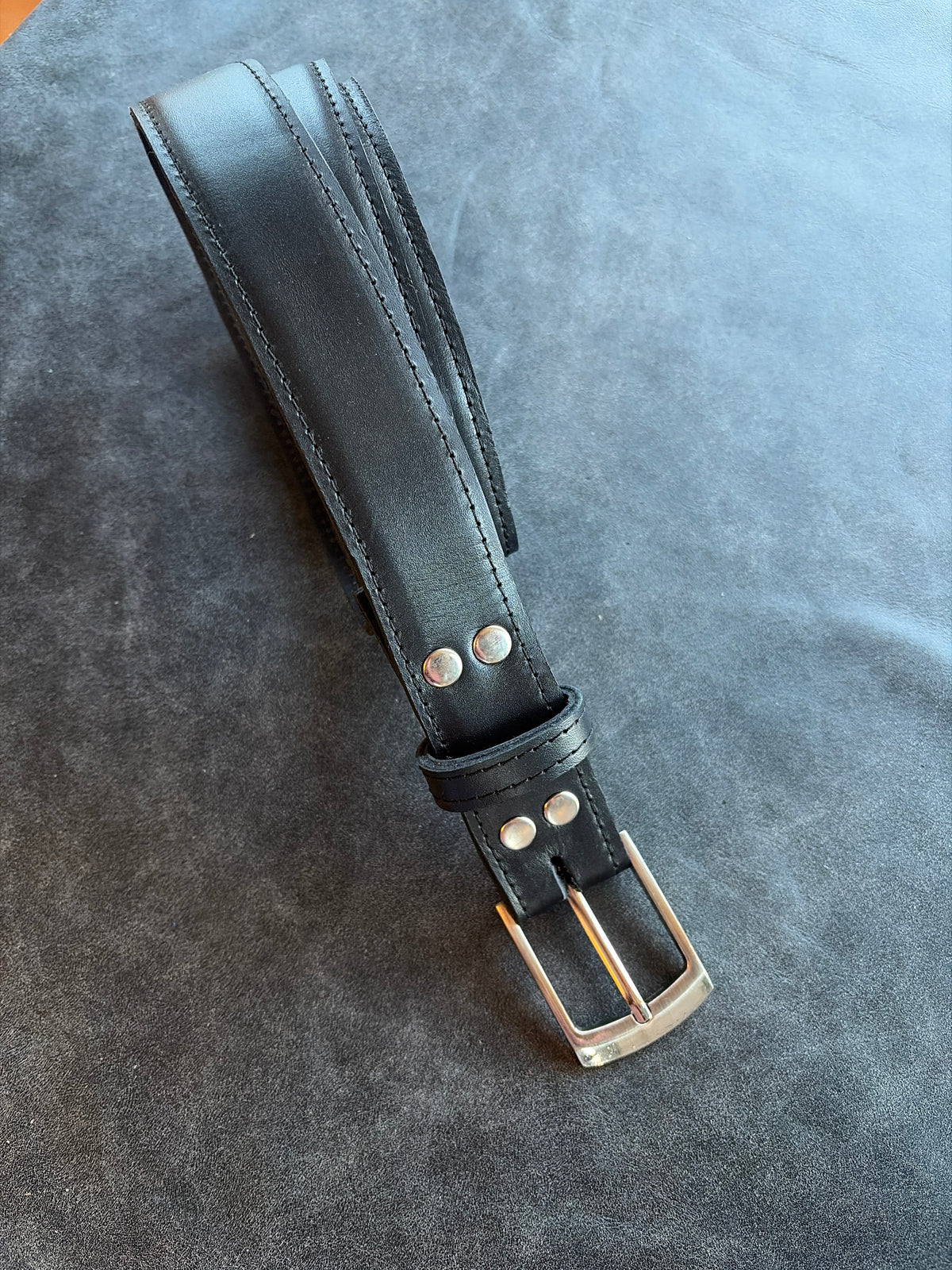 Cinturón cuero negro unisex