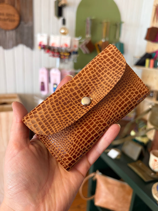 Joyero cuero caramelo cuadros