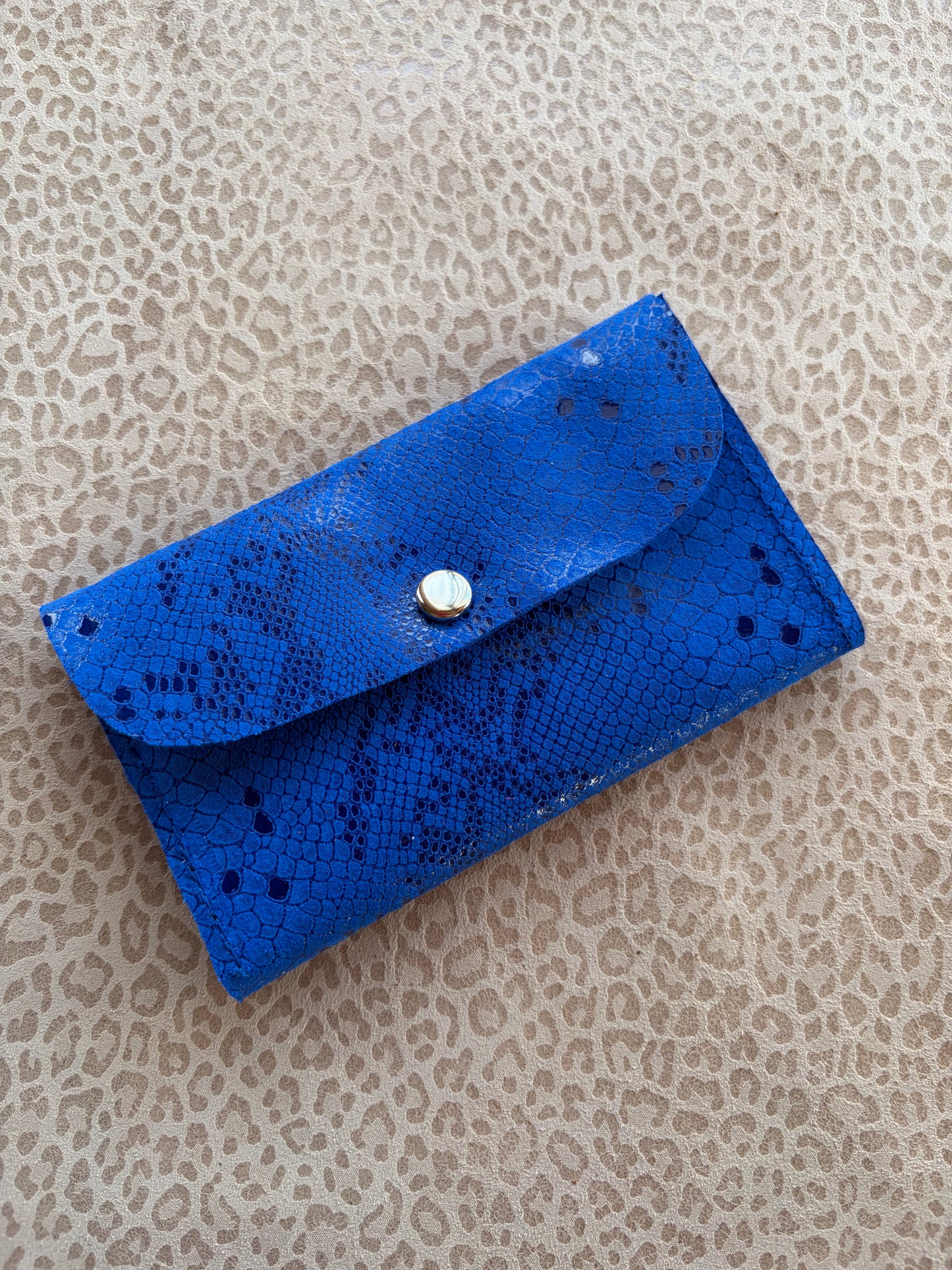 Joyero de cuero para cartera azul furia