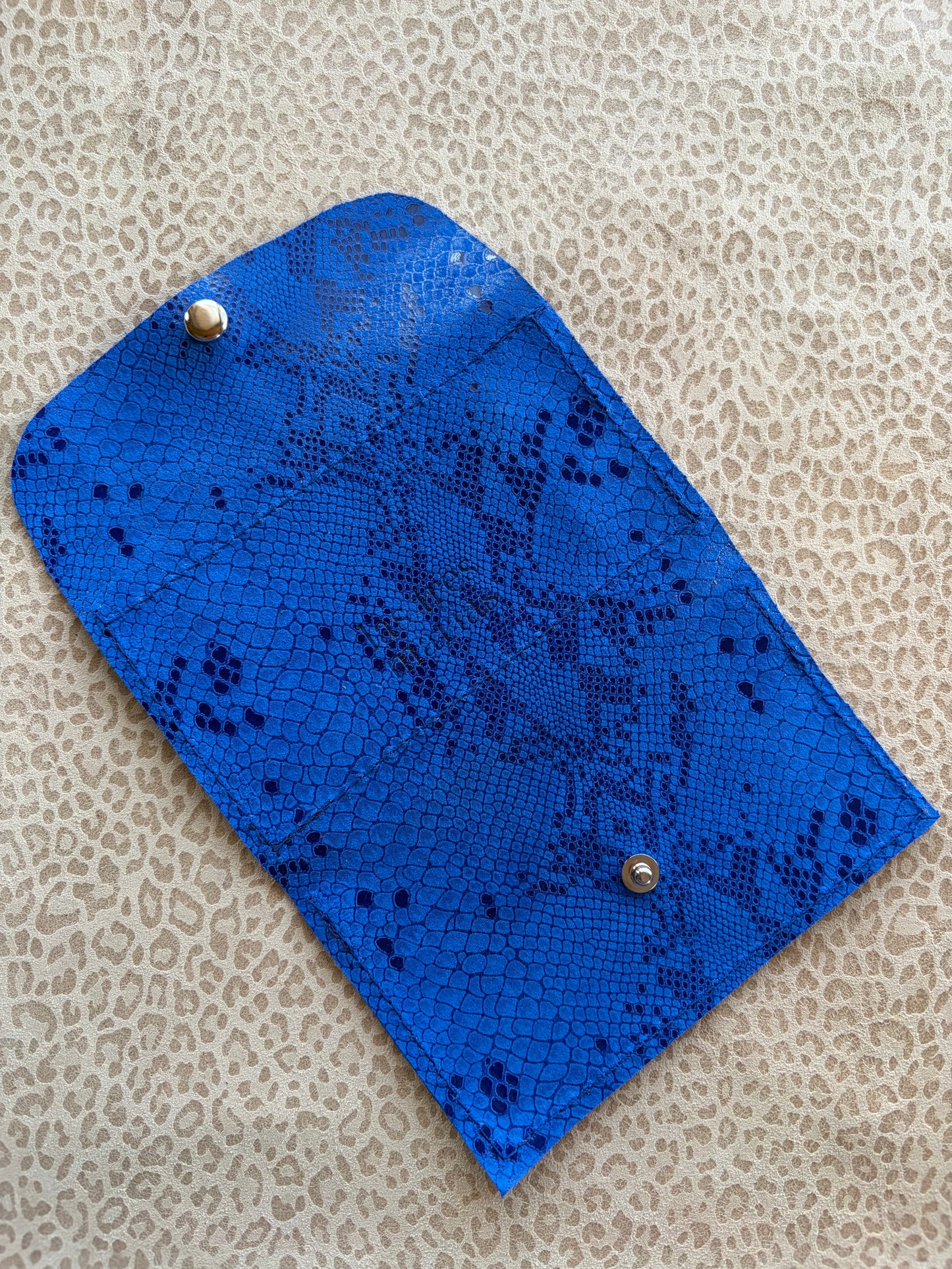 Joyero de cuero para cartera azul furia