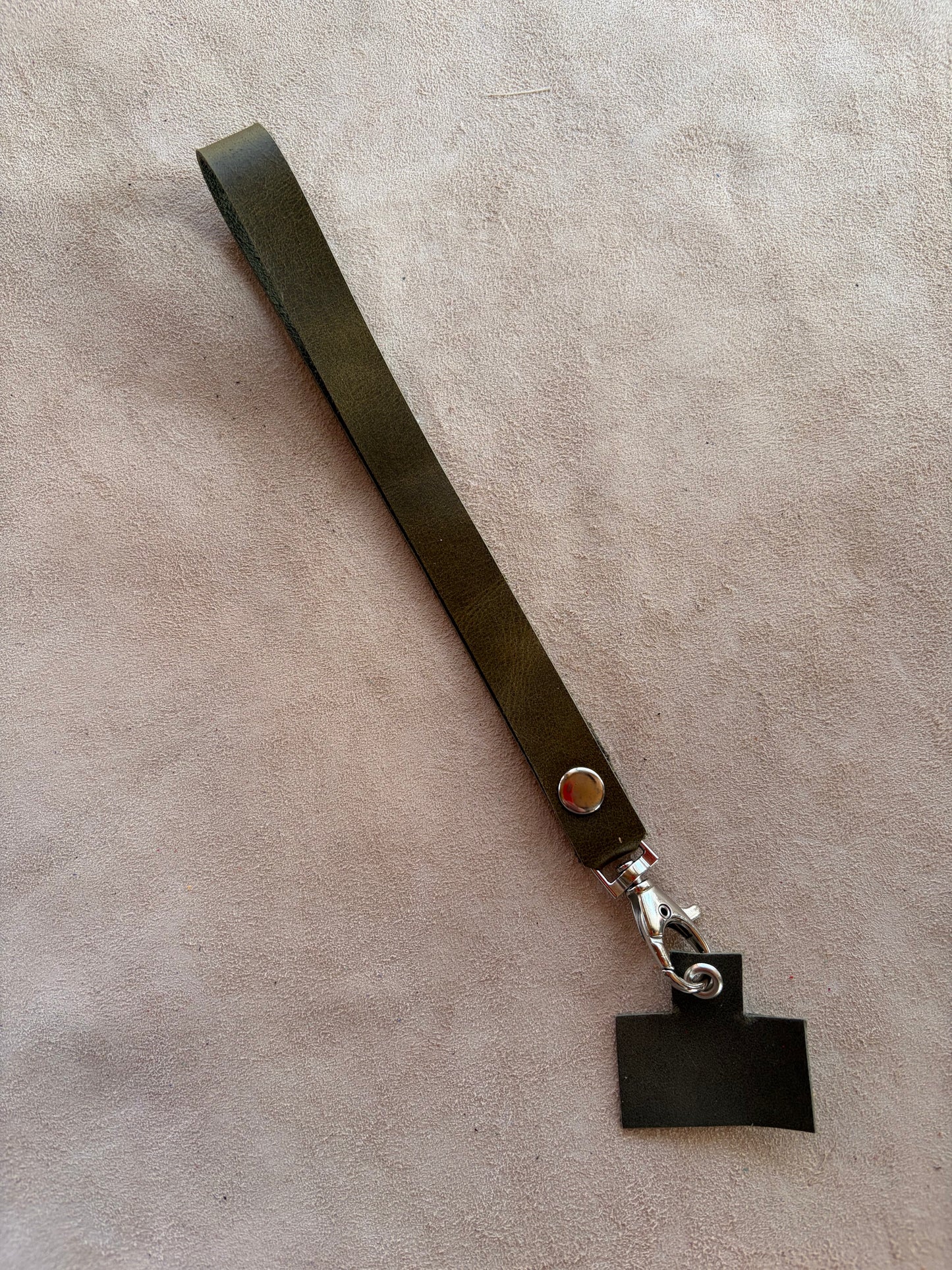 Lanyard de cuero Muñeca verde musgo