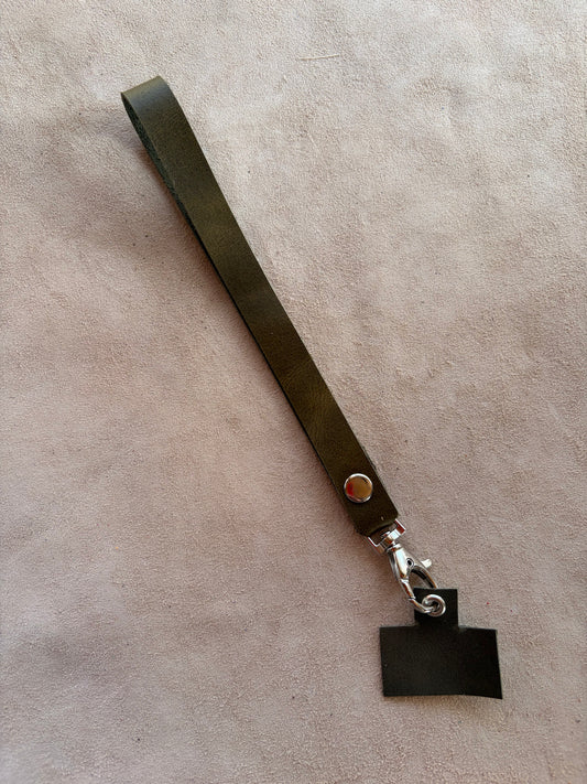Lanyard de cuero Muñeca verde musgo