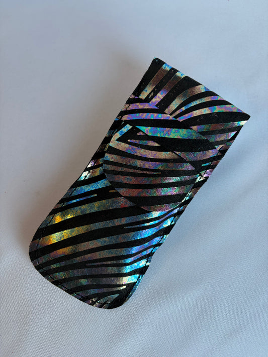 Funda de lentes cebra tornasol