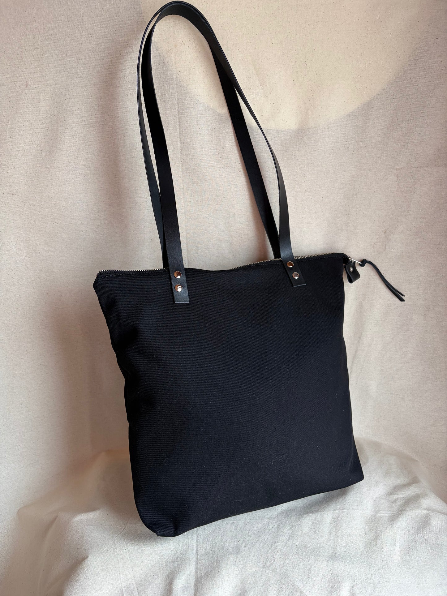 Totebag mezclilla y cuero clásico