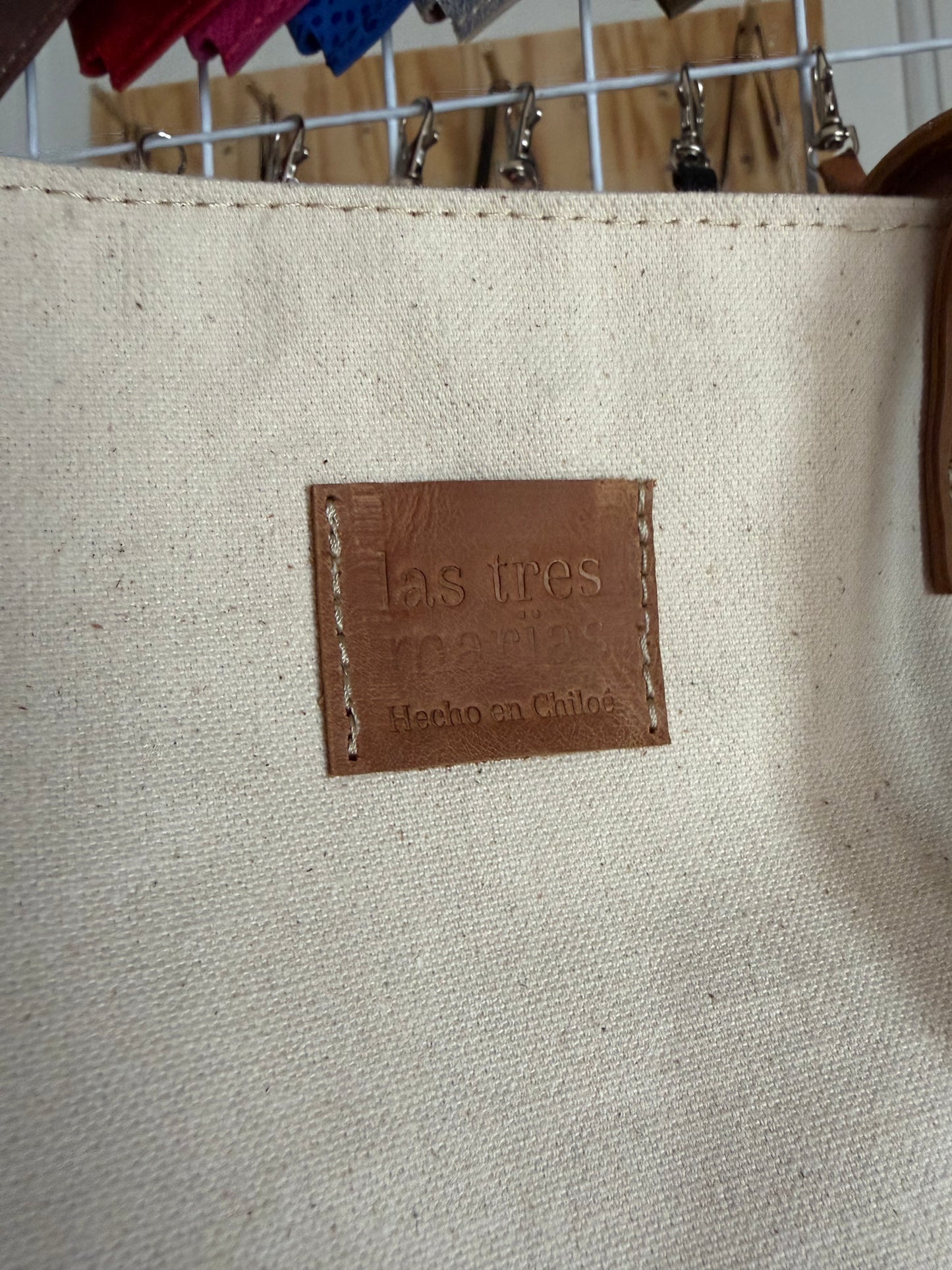 Totebag básico lona cruda y cuero
