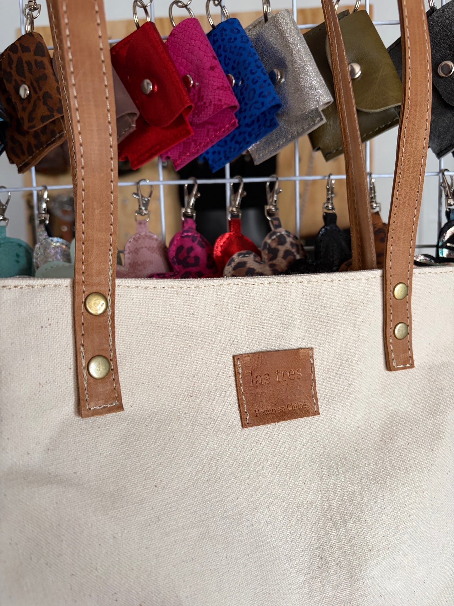 Totebag básico lona cruda y cuero