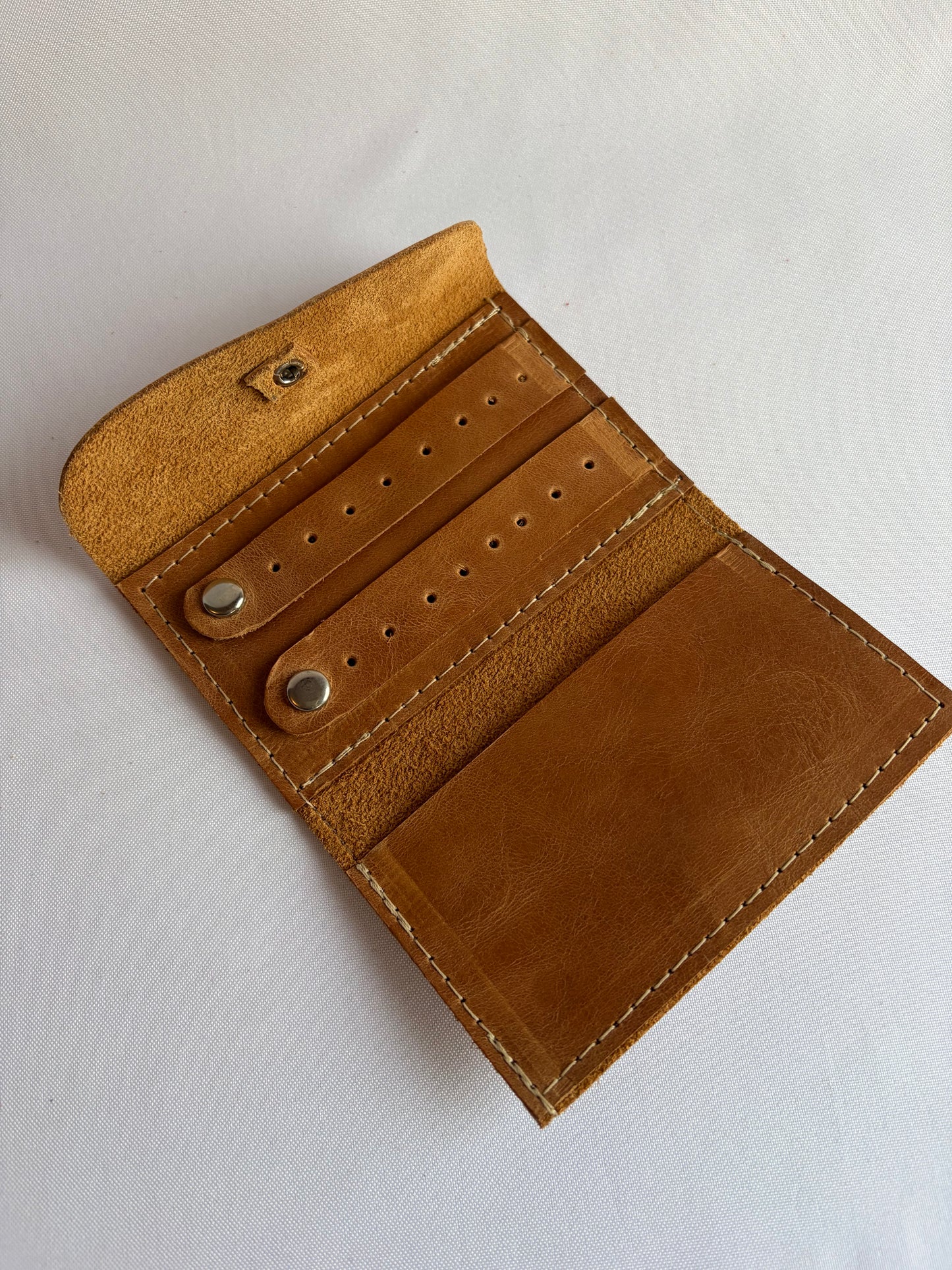 Joyero de cuero para cartera camel everest