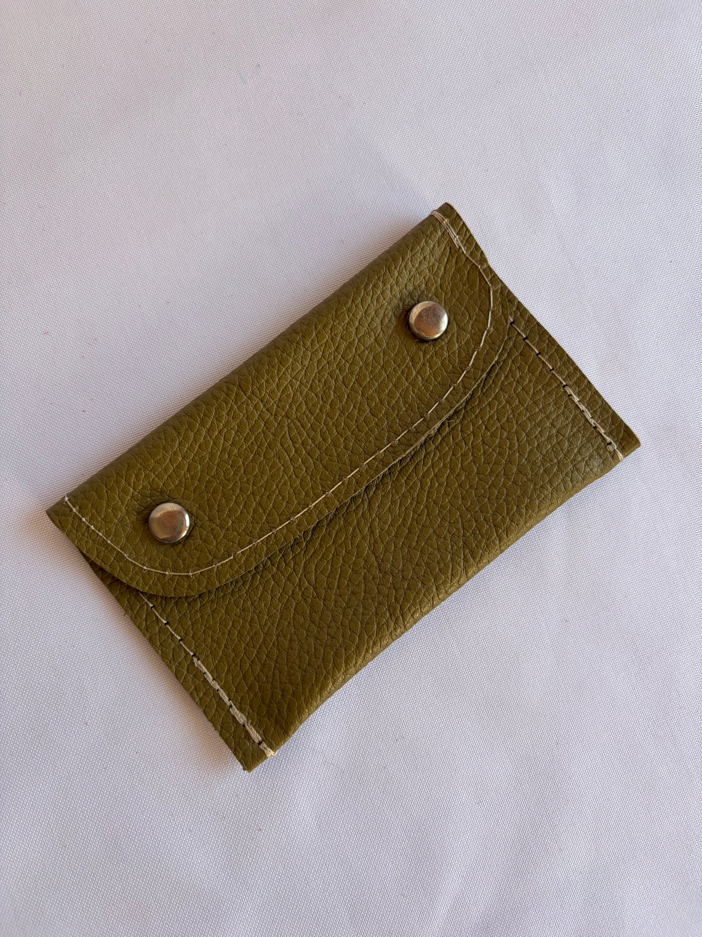 Tarjetero doble broche verde olivo