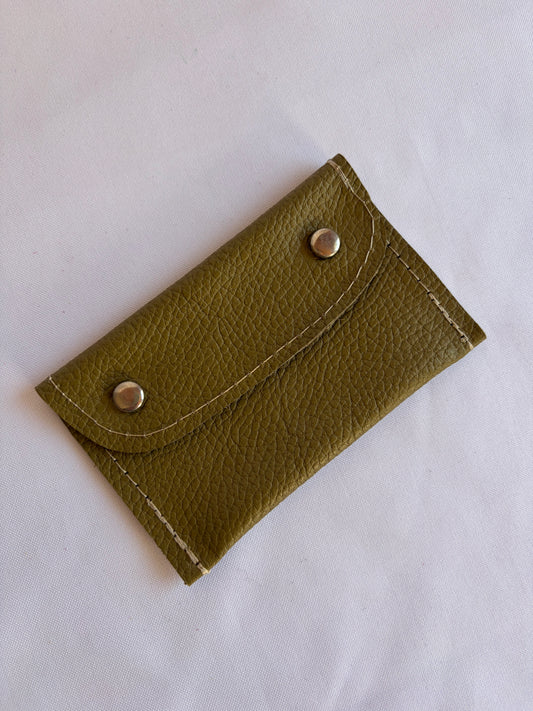 Tarjetero doble broche verde olivo