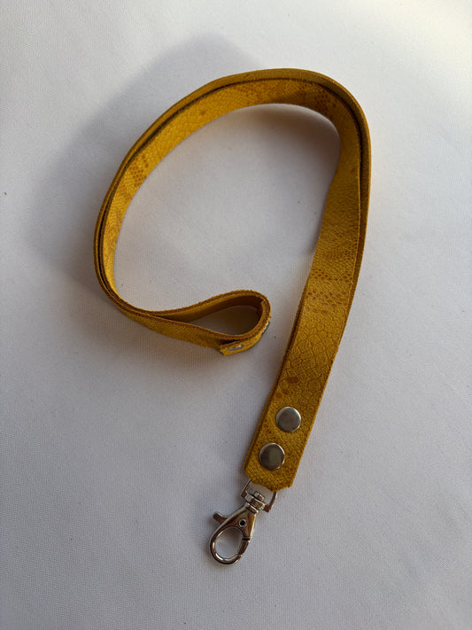 Lanyard de cuero Mostaza