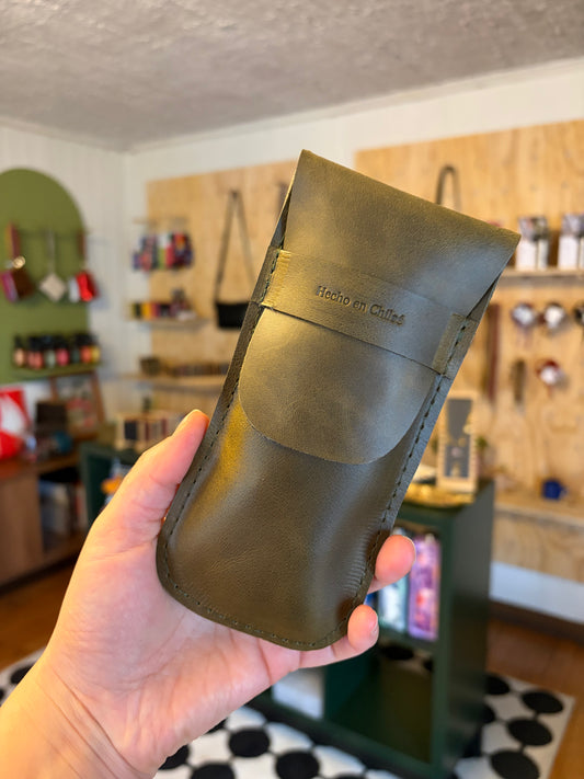 Funda de lentes verde musgo