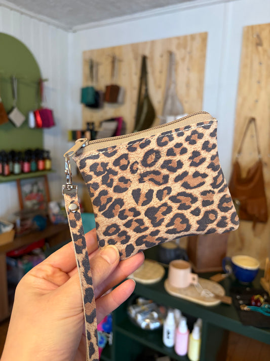 Monedero cuero animal  print clasico